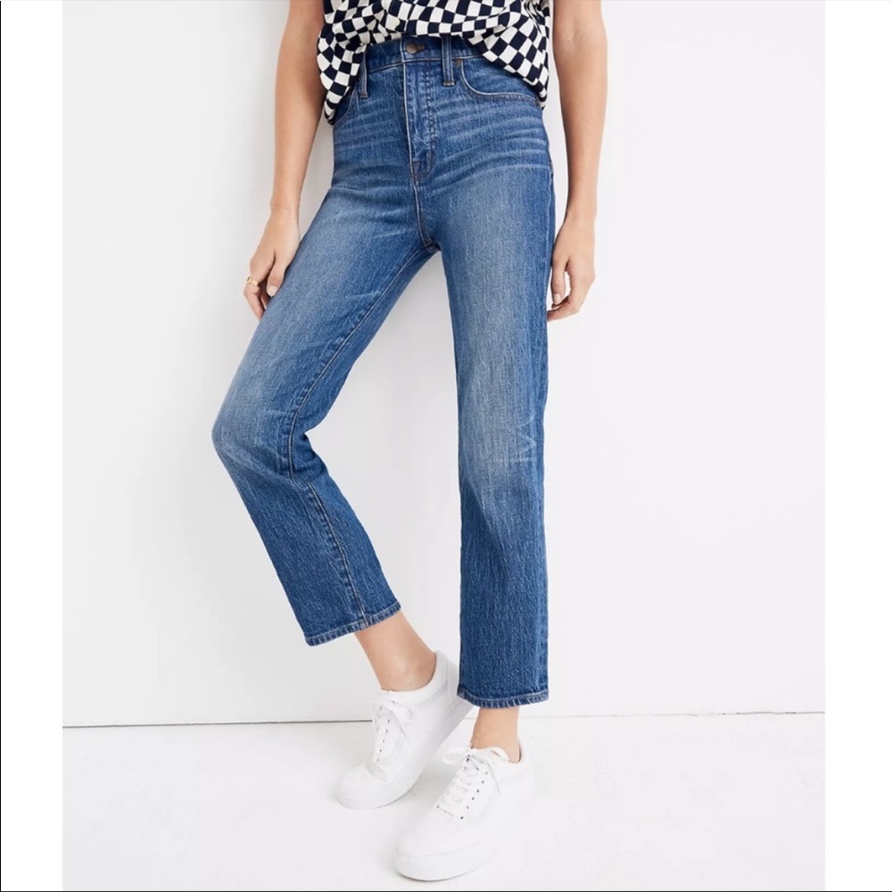 Madewell • classic straight jeans in fawn wash sz 28